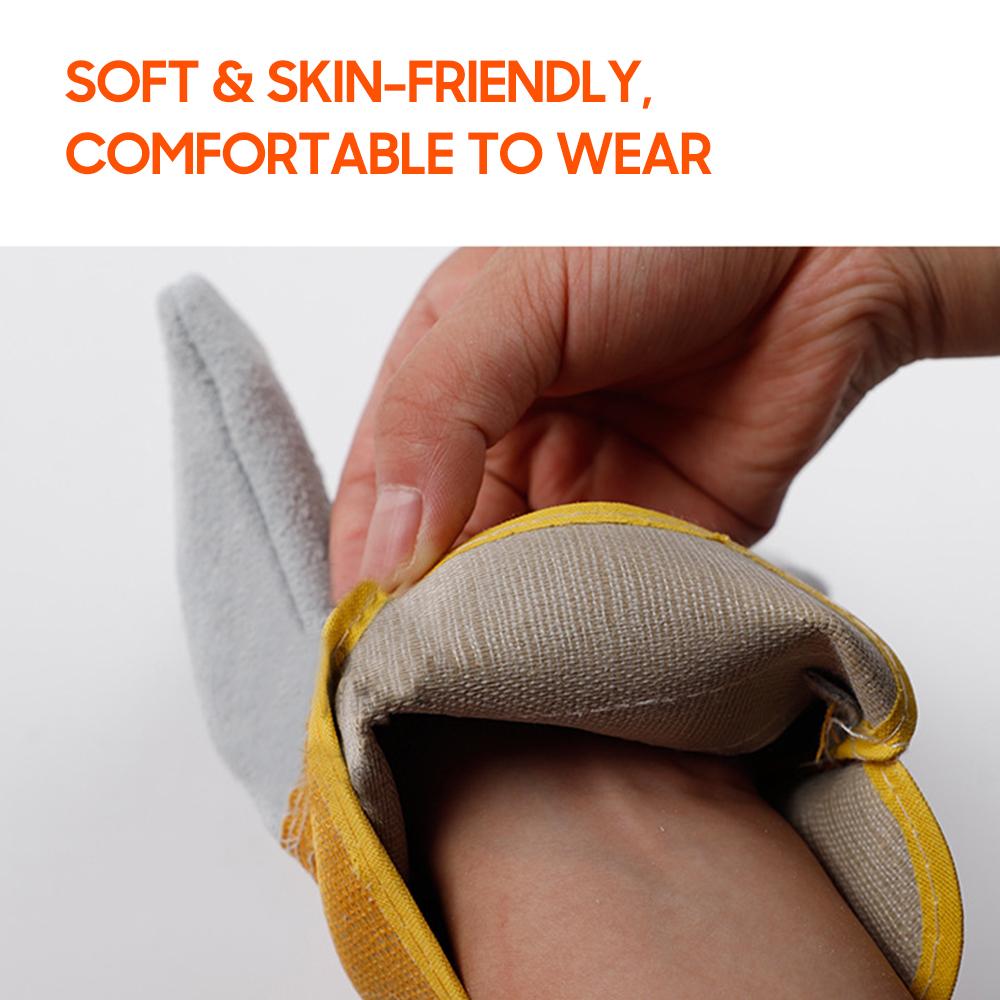 Сварочные перчатки, термостойкие перчатки из коровьей кожи, защита рук в сварочной печи, гриле