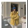 Women's Vertical Collar Down Jacket In Autumn And Winter Medium Length Thickened Loose Jacket Work Clothes Hooded White Duck Down Coat