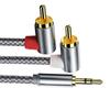 Позолоченный кабель 3,5 мм AUX на 2RCA Кабель 3,5 мм на 2RCA для улучшения качества звука Универсальная совместимость устройств