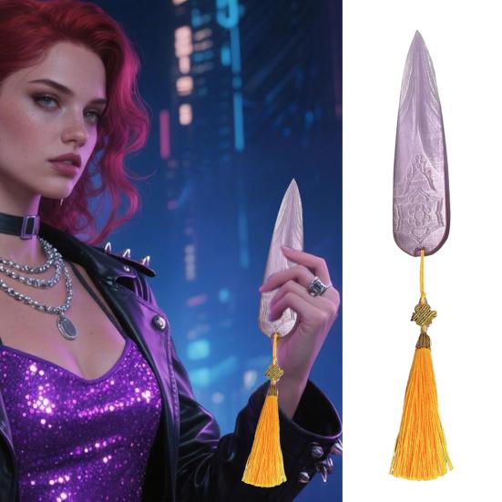 1/3Pcs Kpop Hunter Cosplay Dart Prop with Yellow Tassels Halloween Costume Party Cartoon Inspired Hunters Stiletto Weapon Role-play Accessory