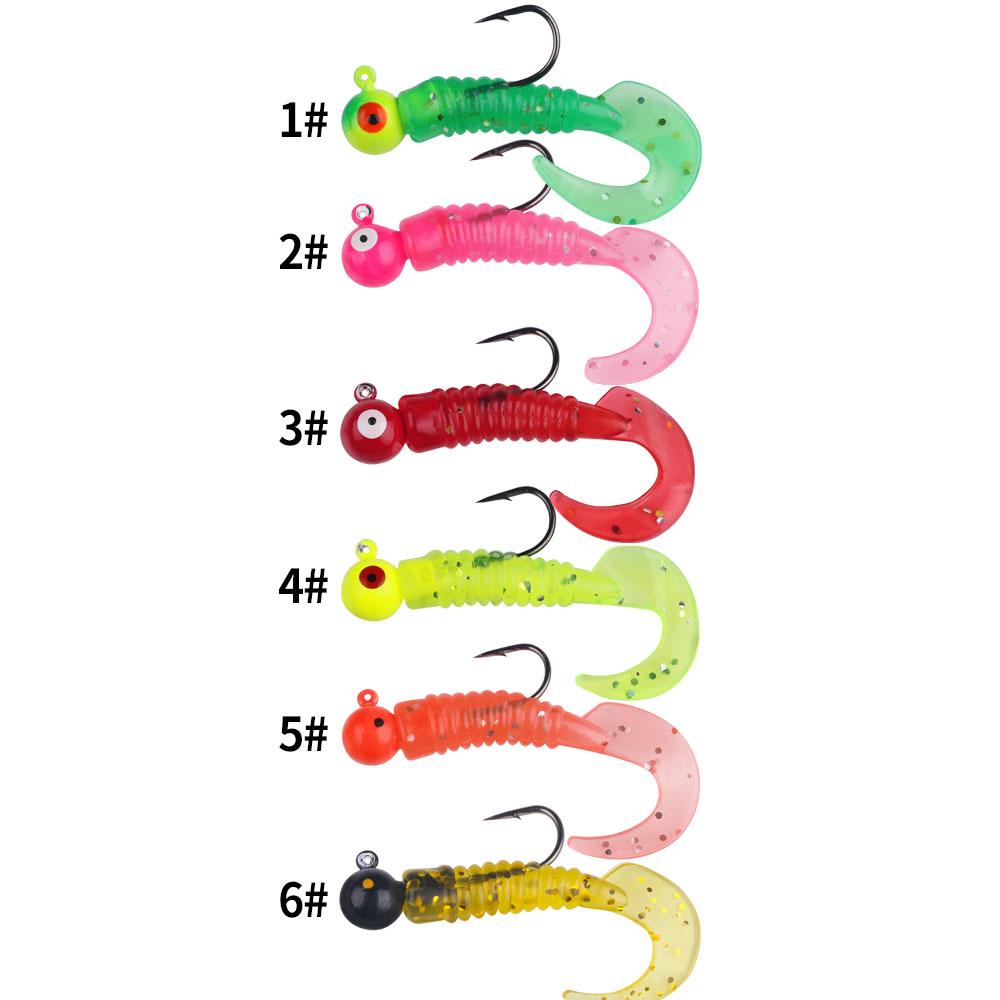 5pcs/bag Jig Hook with Soft Lure Pesca Wobbler Artificial Bait Silicone Bait Sea Bass Carp Fishing Soft Tail Perch Bait