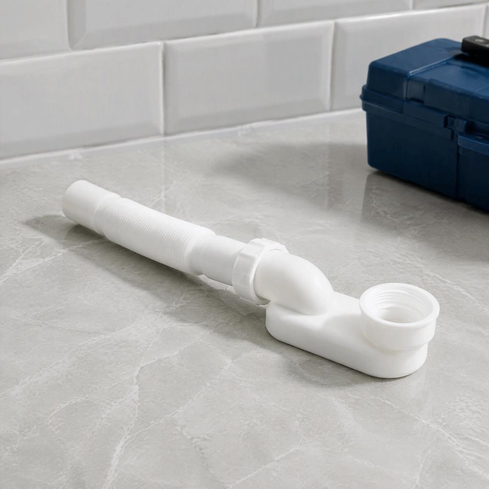 Low Profile Shower Drain Pipe 1-1/2 Inch Drainage Pipe Kit Upgraded P Trap Kit Freestanding Tub