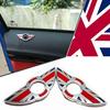 Красные кольца-эмблемы в стиле флага Великобритании Union Jack для ручек замков дверей MINI Cooper