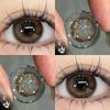 2pcs Color Contact with Grade (0.00-8.00) Brown/grey/blue Lenses 14.2-14.5mm Contact Lens