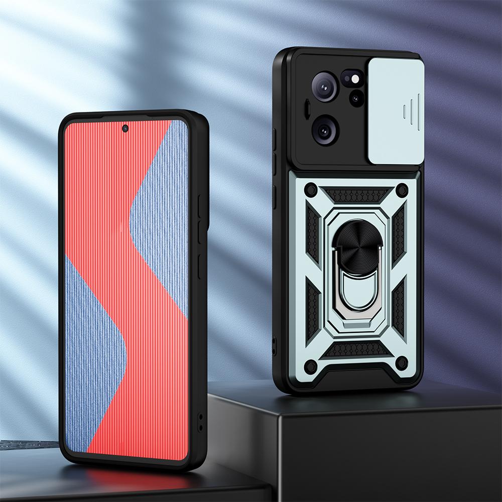 KEYSION Противоударный чехол для Xiaomi 13T 13T Pro 5G, защитное кольцо для объектива камеры, подставка, задняя крышка для телефона Redmi K60 Ultra