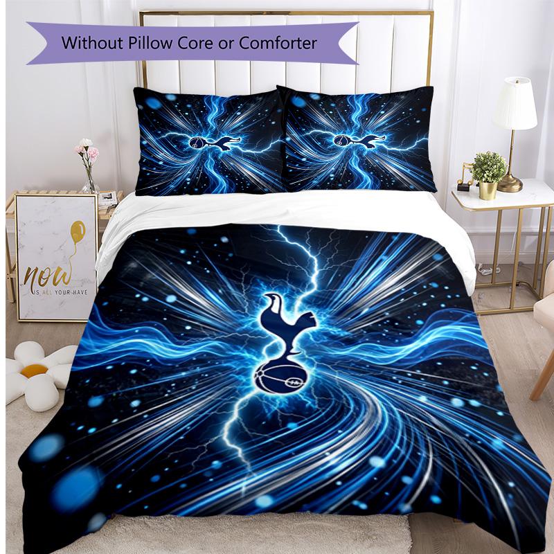 Tottenham Hotspur Pattern Printed 3PCS Bedding Set Soft Skin-Friendly Washable Duvet Cover & Pillowcases Set All Season Bedroom