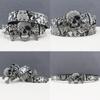 American Rhinestone Large Skull Belt Rivet Punk Decoration Men and Women Belt Abi Decorative Snake Belt