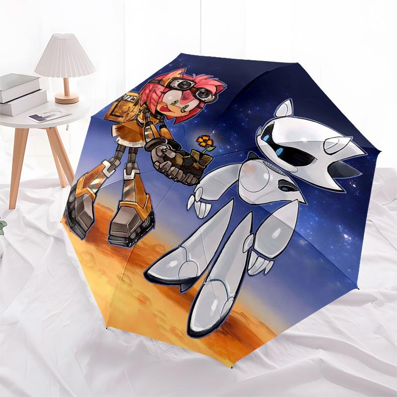 1pc Sonic the Hedgehog Inspired Umbrella Automatic Opening & Closing, Foldable Design, Outdoor for Fans, Travelers, Everyday Use, Gift Idea.R097