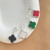 Fashion Four-Leaf Clover Zirconia Earrings Female Light Luxury Exquisite Niche Design Senior Sense Of Temperament Rhinestone Earrings