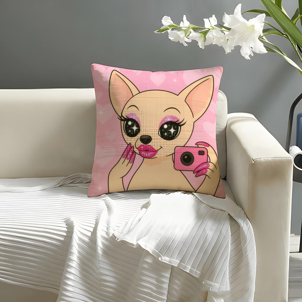 Cute Animals lovely Pillow Case Natural Linen Organic Fabric DoubleSided Printing Sofa Home Decor Cushion Cover