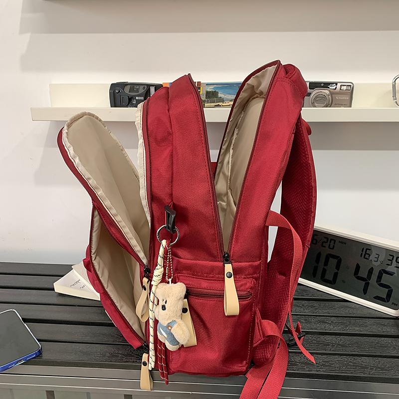 Junior High School Student Schoolbag Women's Large Capacity Lackup Air Cushion Backpack Men's Spine Protection Backpack