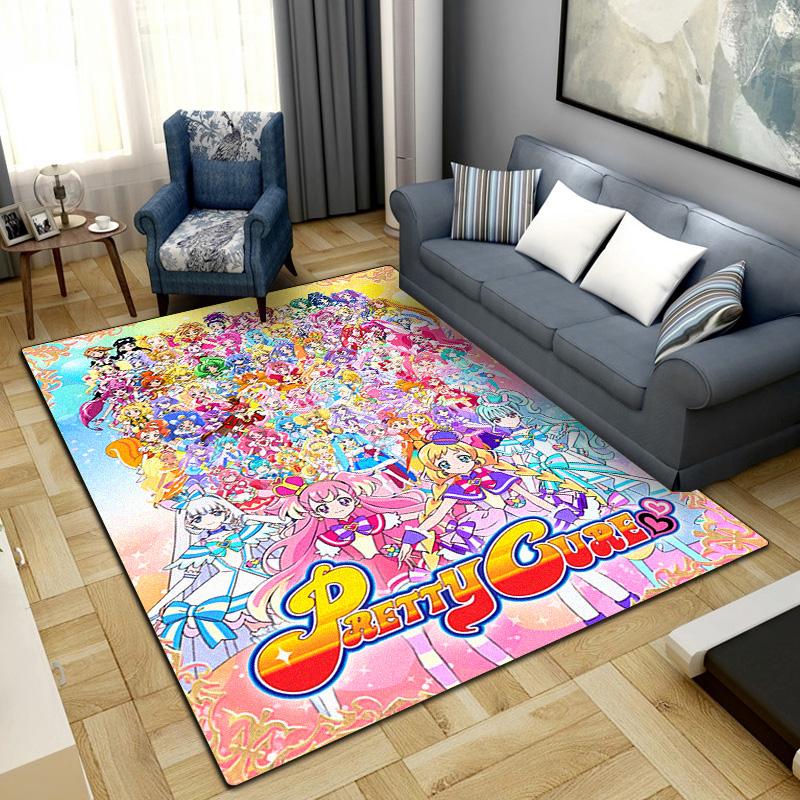 Pretty Cure Anime Rug Carpet Large Area Rug Non Slip Washable Floor Mat Gamer Room Bedroom Home Decor LXR85