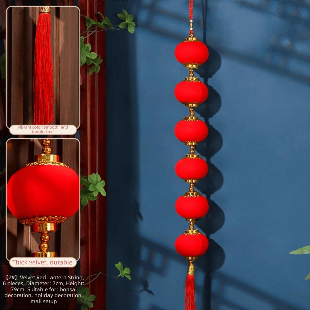 Chinese Style Red Ball Lantern String Fu Character Door Lantern Pendant Wedding