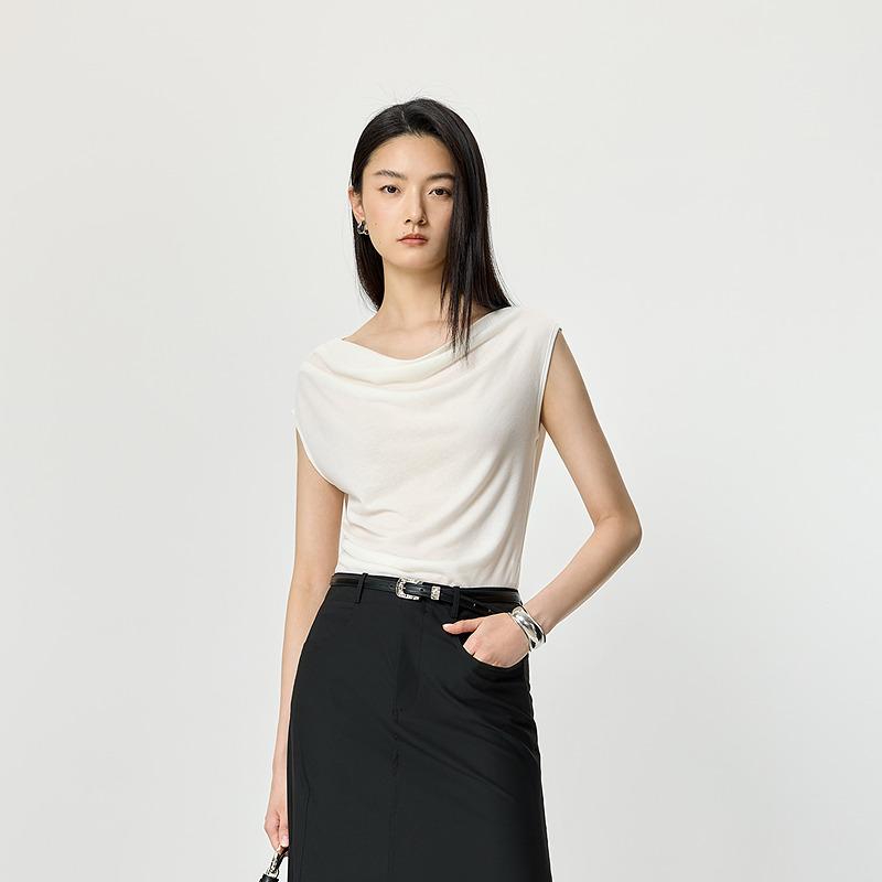 LILY minimalist floral collar T-shirt top