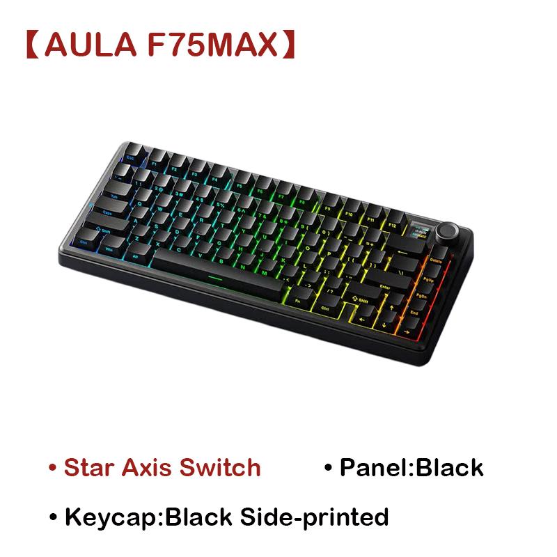 AULA F75MAX Wireless Mechanical Keyboard 3-Mode Wired 2.4G Bluetooth Gasket Structure, Hot-Swappable, 75 Keys RGB Backlit