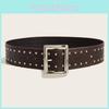 Belt Punkinspired Leather Decorative Nail Motifs Snap Closure Trendsetter Looks