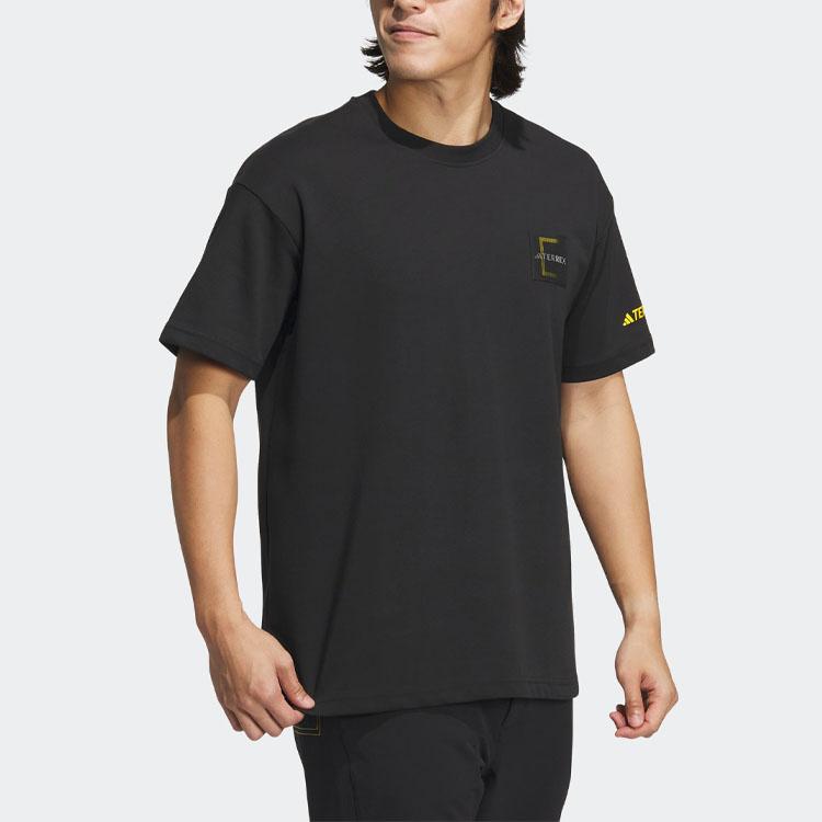 Adidas National Geographic Collaboration Graphic Print Crew Neck Short Sleeve T-Shirt Unisex T-Shirt Black IC1988