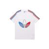 Originals Trefoil Tricol Tee 2 Contrast Logo Loose Crewneck T-Shirt Men Tops White GQ8921