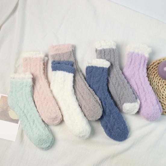 Women's Fuzzy Socks Winter Soft Warm Slipper Socks Cozy Fleece Lined Home Floor Socks Thickened Thermal Sleeping Socks