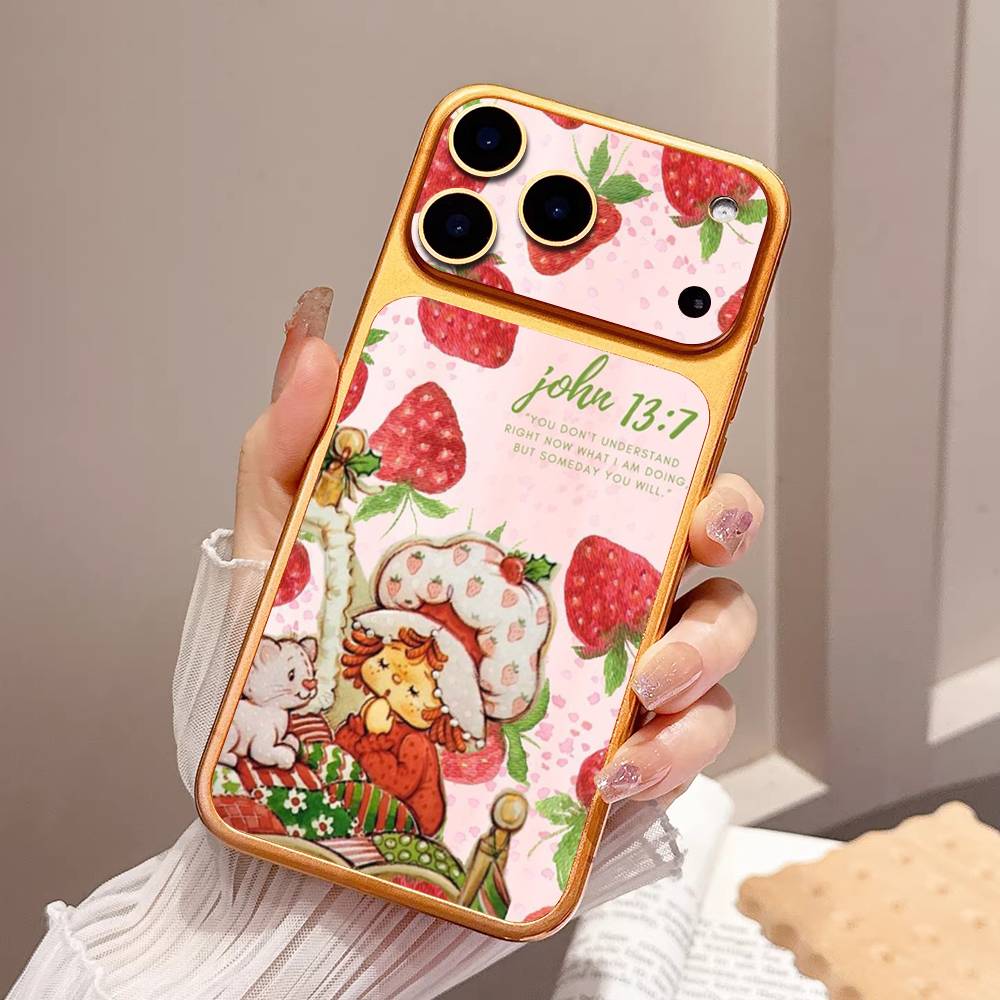 Анимированный S-Клубничный S-Шорткейк Для iPhone 17 Pro 17 Pro Max Задняя Обклейка-Наклейка Защитная Наклейка