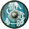 Viking Round Shield Armor Templar Medieval LARP Warrior Wood & Steel Blue
