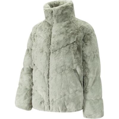 As W Nsw Synfl Nk Wpfr Os Fur Fashion Удобная мягкая универсальная хлопковая куртка женская куртка светло-зеленого цвета FV8006-320