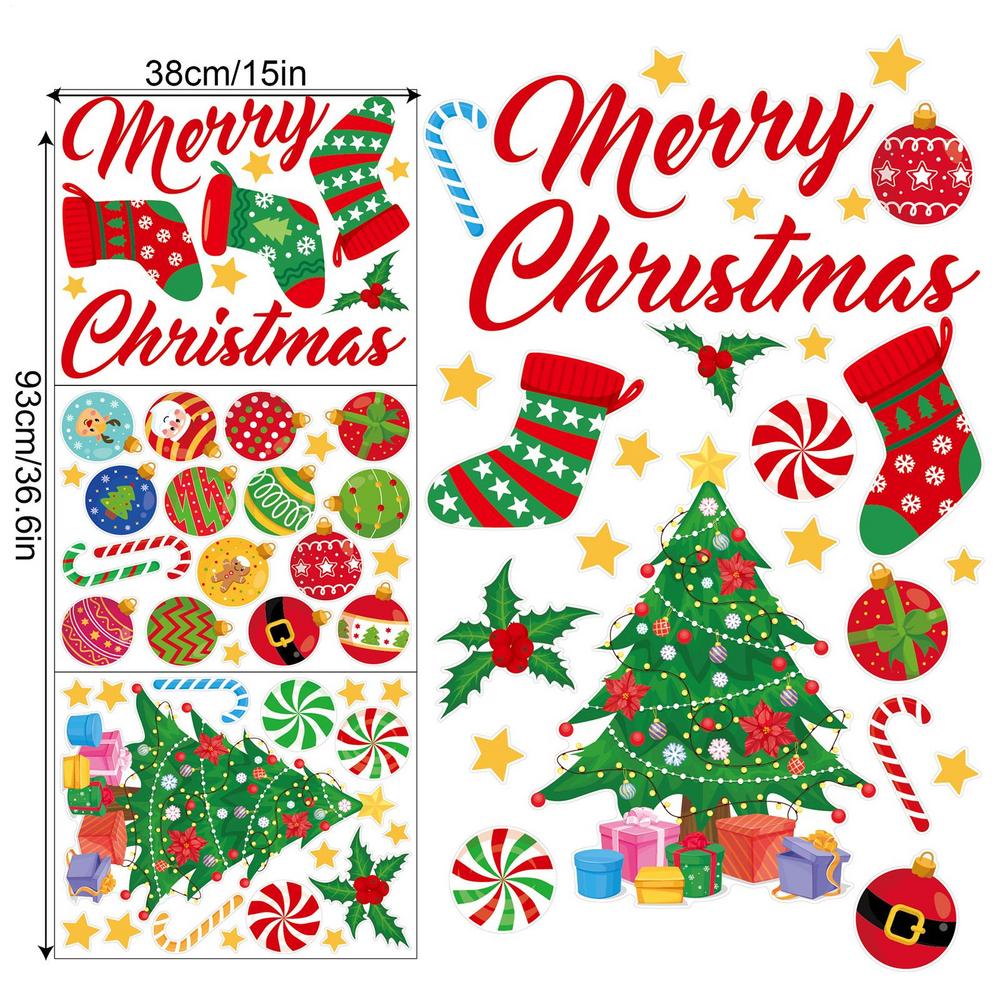 Рождественские наклейки на стену Съемный домашний декор Буква Праздничные наклейки на стену Рождественские украшения для спальни гостиной ванной комнаты
