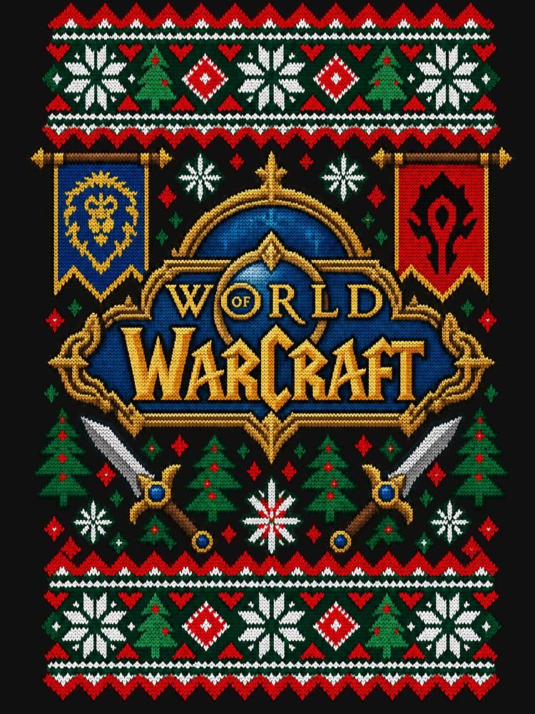 Warcraft World of Warcraft Рождественский Уродливый Свитер Классическая Футболка