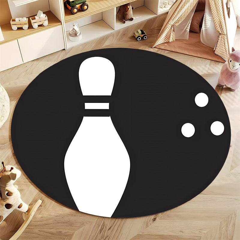 Free shipping Bowling Theme Round Rug for Game Rooms round carpet for home sofa bedroom,gift