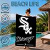 White Chicago Design Beach Towel, Super Soft Microfiber, Perfect Gift for Her/Him, Birthday, for Pool, Beach, Travel, Decor Beach Party