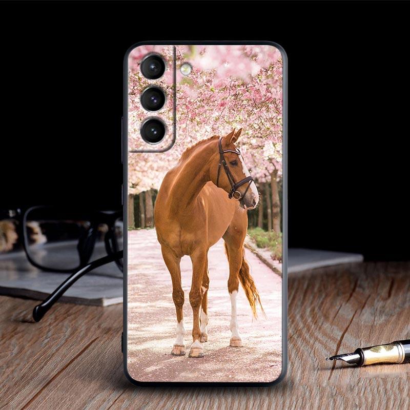 Чехол 'Скачущая Девушка на Лошади' Рисунок для Samsung Galaxy S24Ultra S21 FE S24 5G S20 S22 S23 Ultra S10 23 Plus Чехол Мягкий Funda Обложка