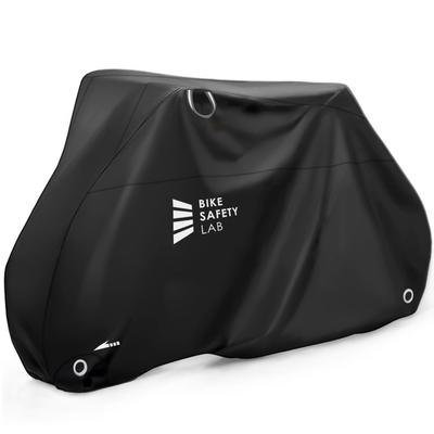 Bike Safety Lab Extra Толстый чехол для велосипеда, 600D, для взрослых велосипедов, Высокопрочная ткань, Отверстия для замка спереди и сзади, Водостойкое ПУ покрытие, УФ