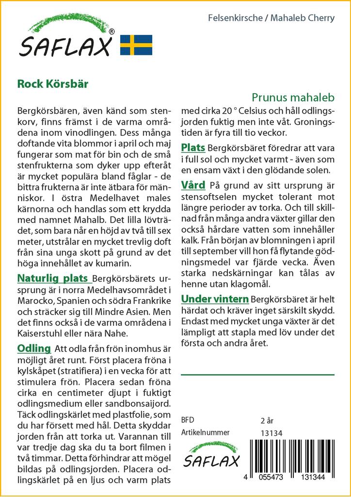 SAFLAX Махалеб Вишня - 30 семян - Prunus mahaleb