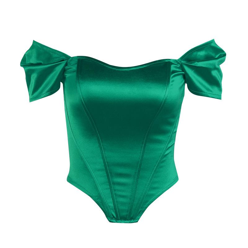 DAFIFY Women's Fashion Casual Summer Spring Solid Color Print Short Sleeve One Shoulder Blouses & Shirts