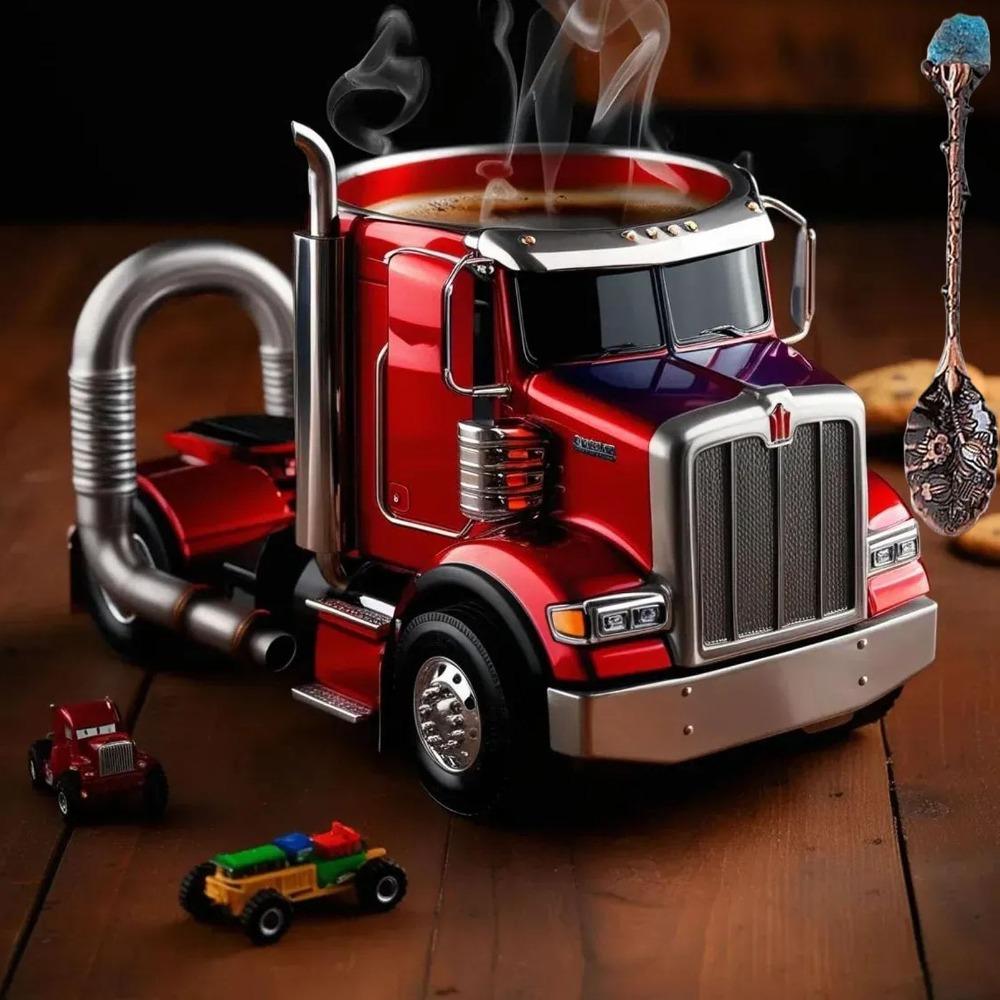 Durable Coffee Cup 11 Ounces Semi-Truck Coffee Mugs Decorations Truck Coffee Mug For Men
