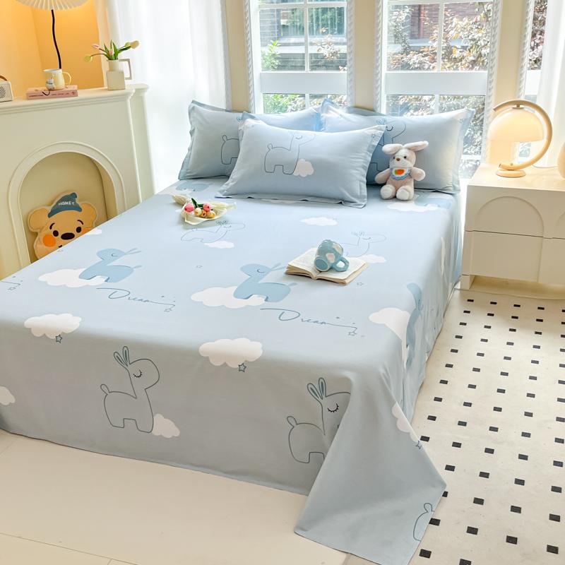 100% Cotton Flat Sheet Floral Style Bedsheet Skin-friendly Bed Linen Sabanas Para Cama Home Bed Flat Sheets (No Pillowcase)