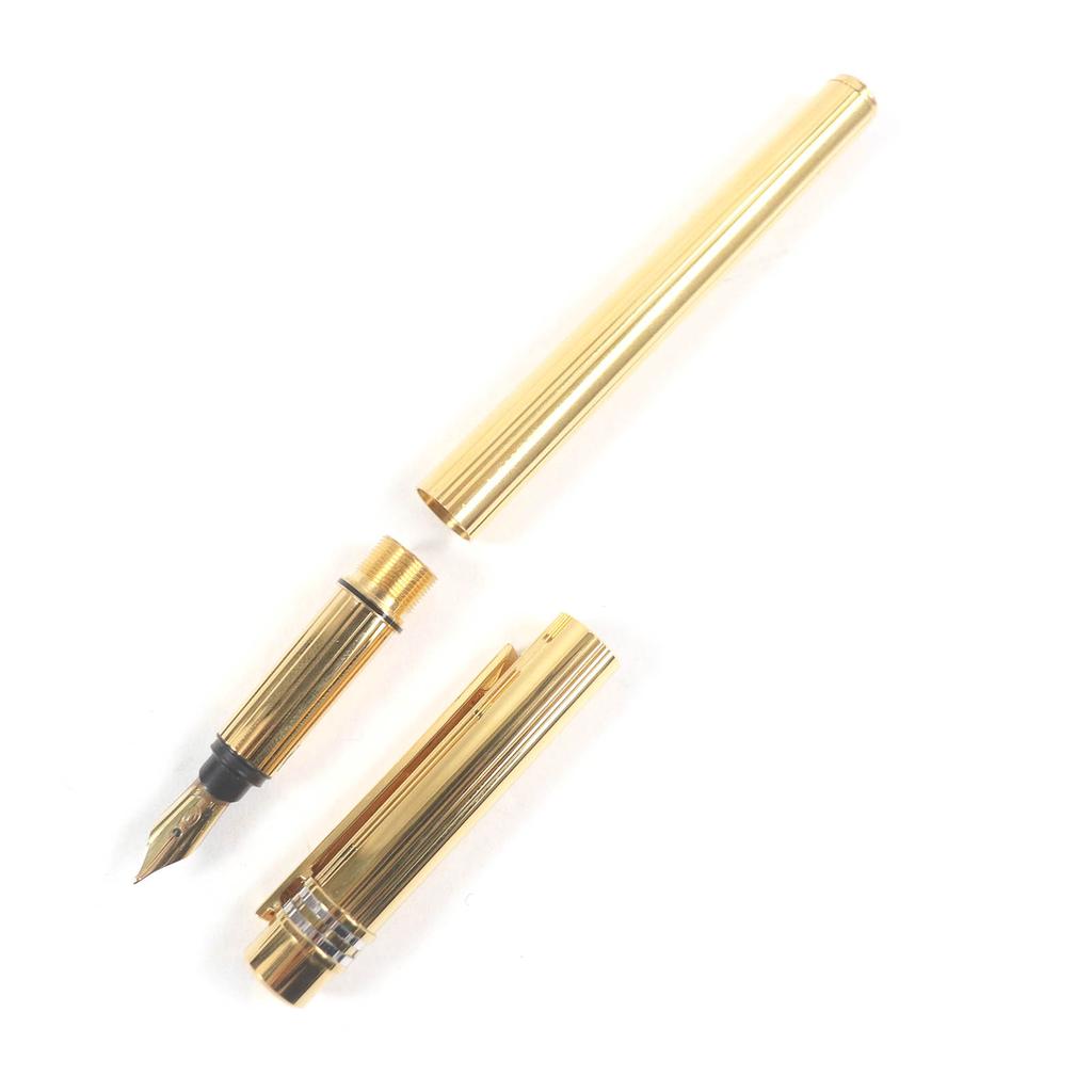 Excellent Cartier fountain pen PANTHERE Must de Cartier Cap Type Gold silver18K Used