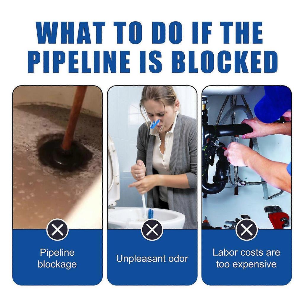 Drain Pipe Blockage Remover Powder (12pcs) Kitchen Grease Toilet Cleaner Drain Blockage Dissolving And Unclogging Agent