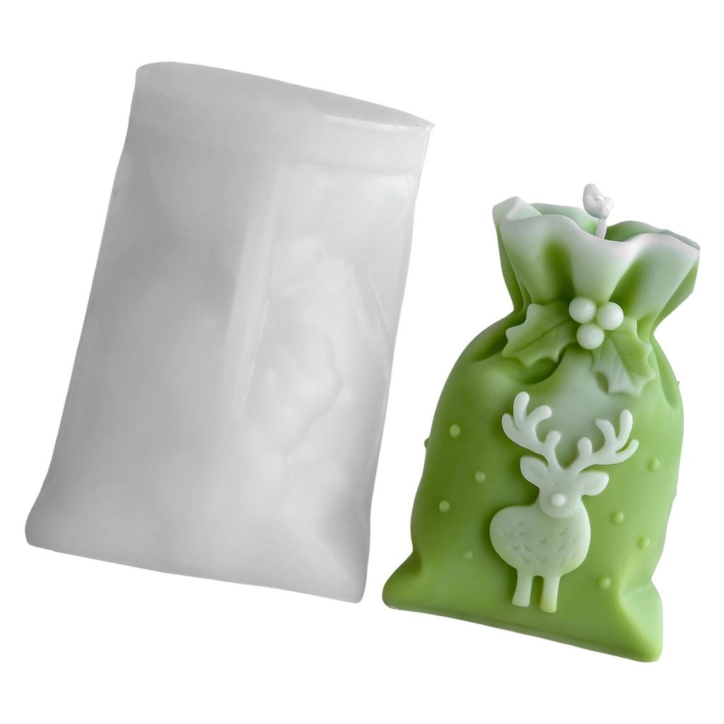 Форма силиконовая для свечей в виде подарочного пакета на Рождество для изготовления эпоксидной смолы, свечей, мыла, шоколада, рождественское украшение для дома
