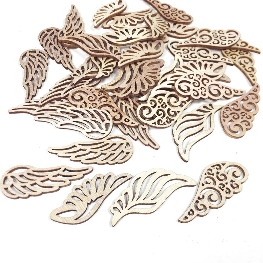 Винтажные украшения, натуральный DIY ремесло, граффити, орнамент, крылья ангела, деревянная фишка, кулон