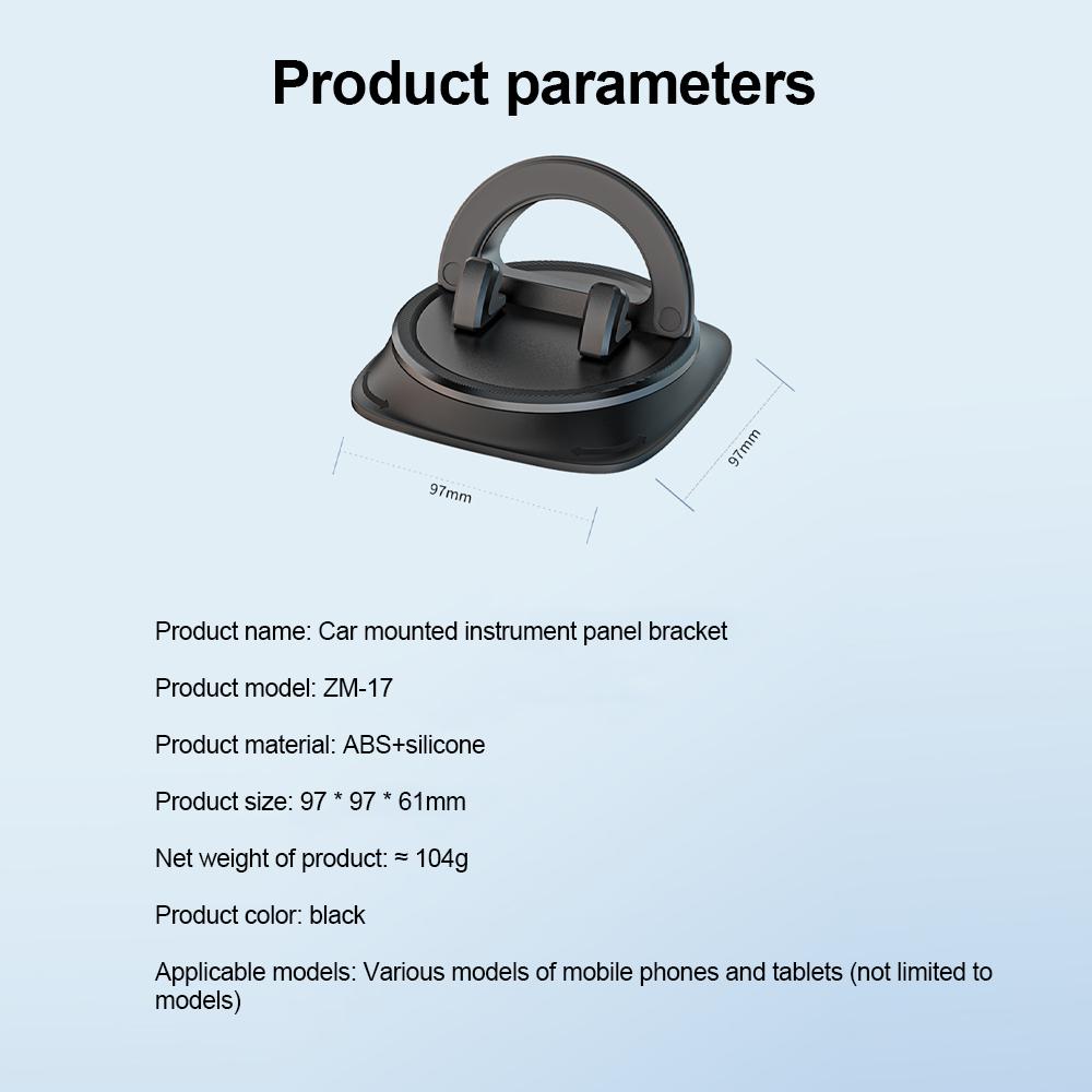 Car Dashboard Phone Holder 360° Rotating Navigation Bracket Non-slip Design Mobile Phone Stand for Automotive and Home Use