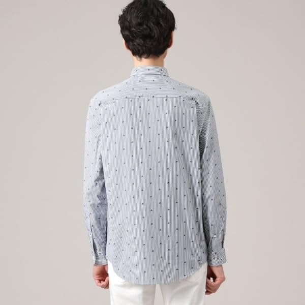 Повседневная шляпа Takeo Kikuchi с жаккардовой полоской и мотивом, угольно-серая, размер 03 07081504, мужская рубашка, рубашка, (314) (L),