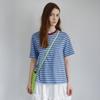 On On Neck Color Block STripe T shirT New6me420