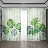 2 шт. Шторы для украшения дома с зелеными листьями и карманами для штанг, кухня, кофейня, гостиная, балкон, сад