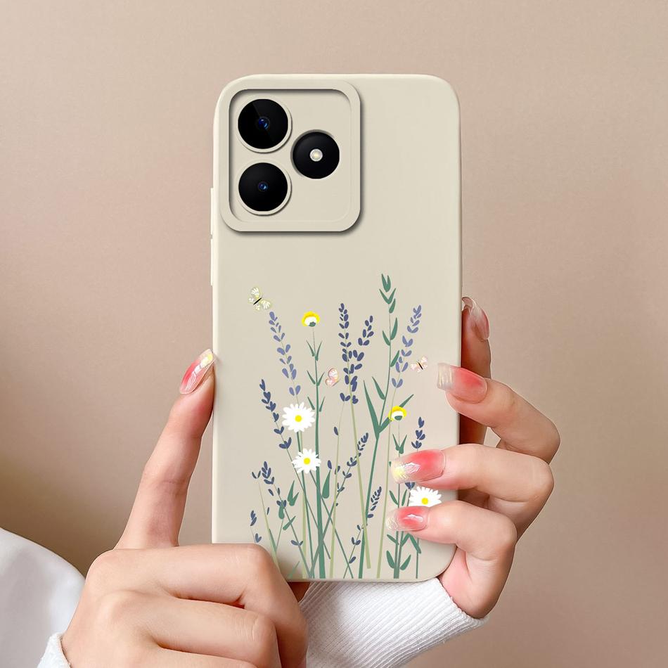 Простой Чехол для Realme Note 50 Стиль Leisure Полная Защита Ударопрочная Задняя Крышка Мягкий Жидкий Силикон Модель RMX3834 Чехол