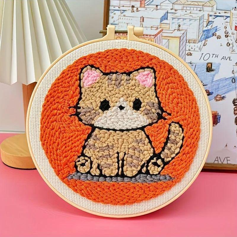 Русский набор для вышивания punch needle своими руками: Включает пряжу, иглу, крючок для ковровой вышивки и пяльцы для вязания и изготовления украшений