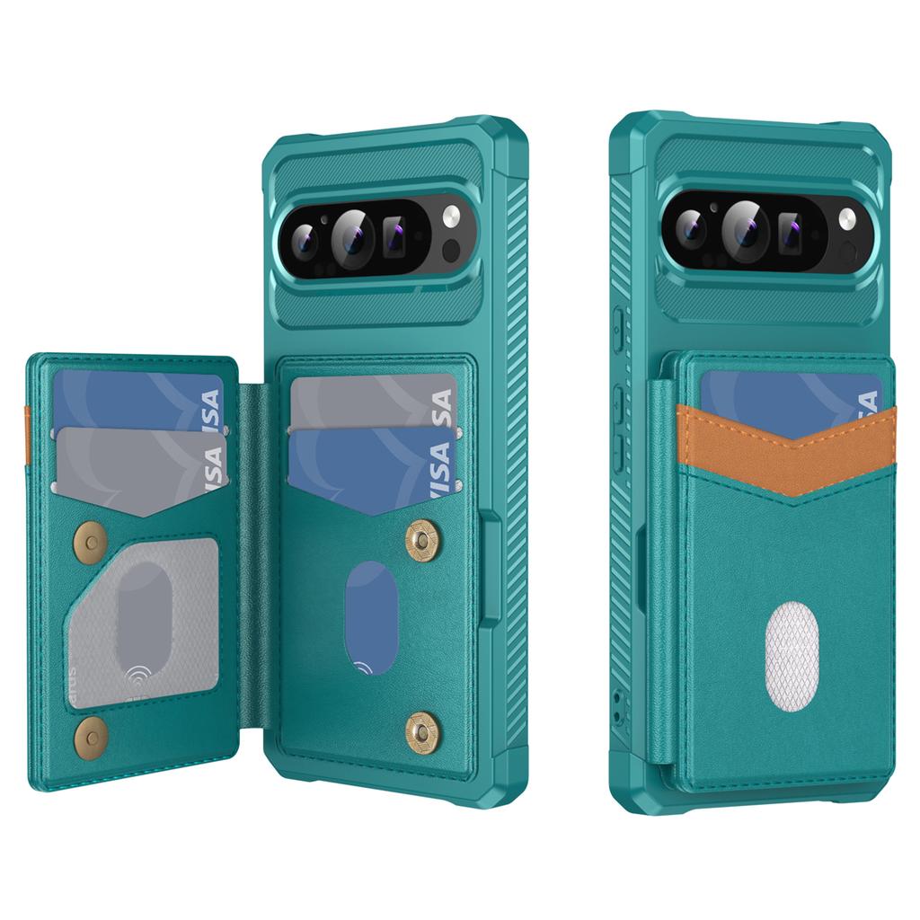 For Google Pixel 10/Pixel 10 Pro Case RFID Blocking Card Slot Kickstand Leather + TPU Phone Cover