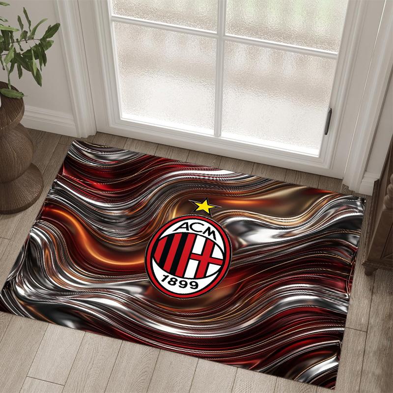 Дизайн AC Milan Кристальный Велюровый Ковер Уютный Не?Нескользящий ковер с принтом для спальни, гостиной, прихожей