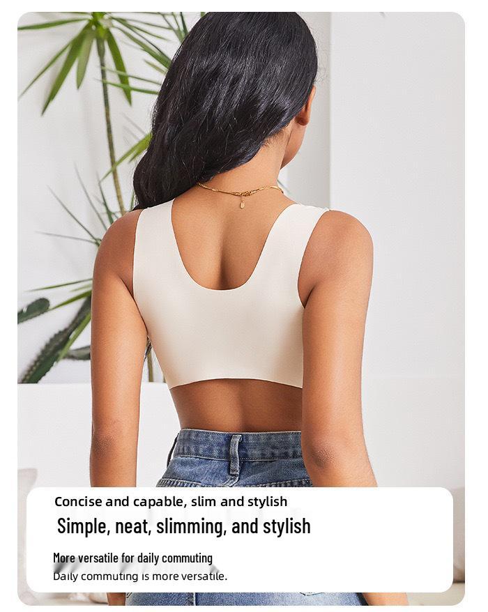 Plus Size Lace Back Front Clasp Push-up Tank Bra