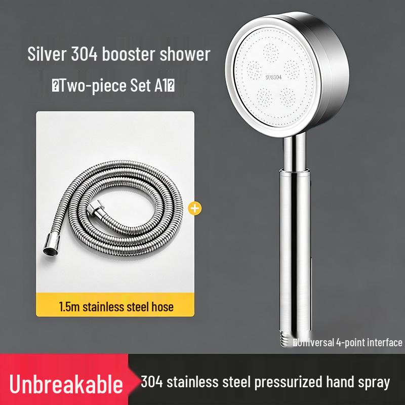 304 Stainless Steel High-Pressure Shower Head with Filter
